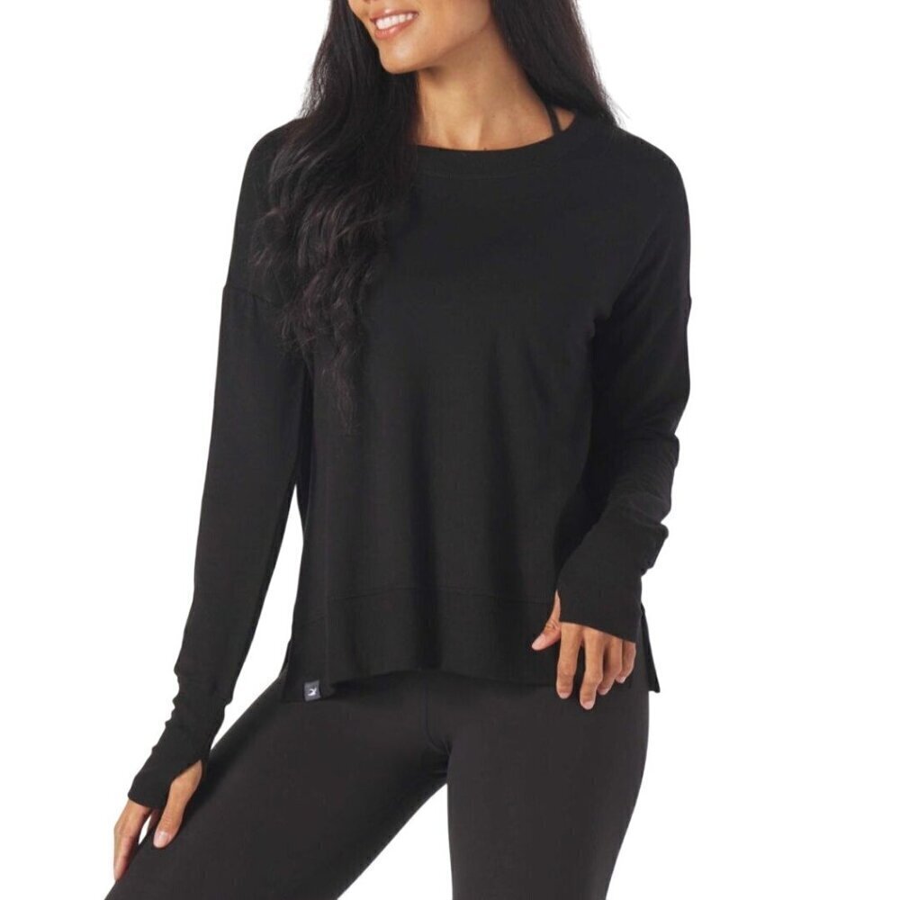 Glyder Lounge Long Sleeve Black Slit Side Soft Jersey Size XL